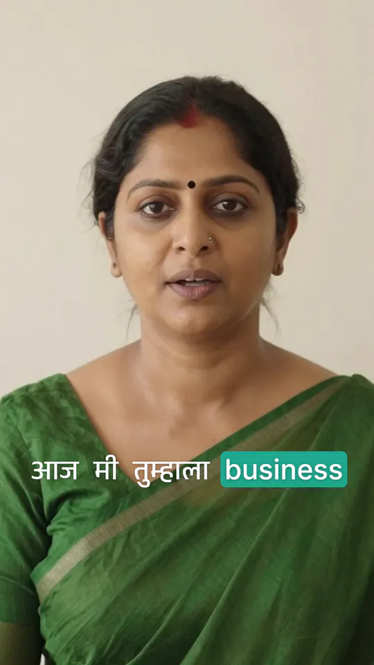 एक caption: मराठी शब्द त्यांच्या लिपीत, English शब्द Latin मध्ये.